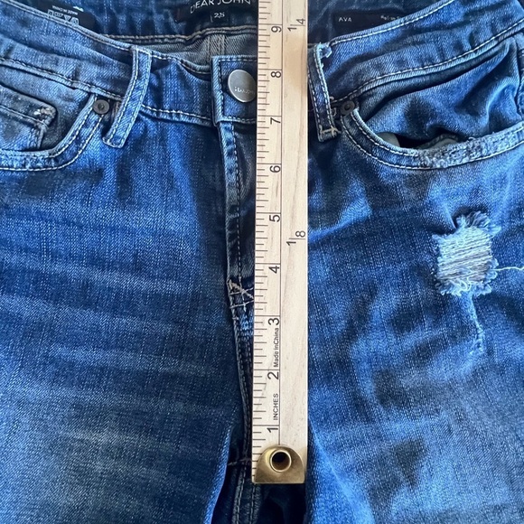 DEAR JOHN AVA ROLL UP STRETCH DENIM SHORTS SZ 25 DISTRESSING 5pk - Picture 6 of 7